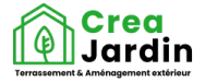 Logo de la société CreaJardin en couleur et noir