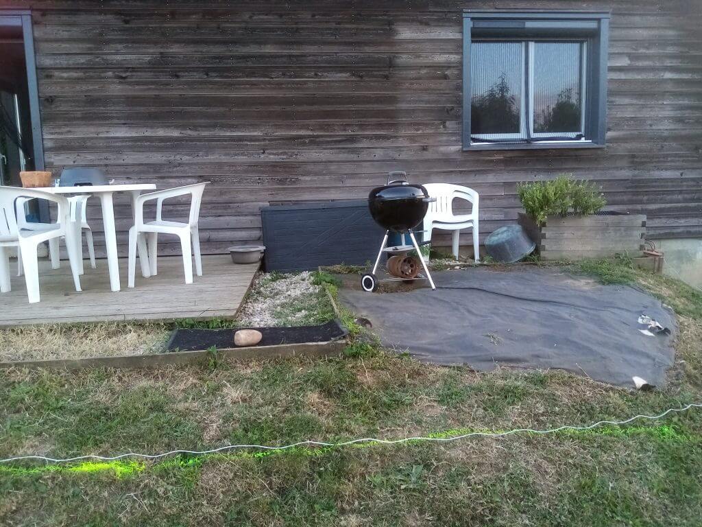 Délimitation de la terrasse avant les travaux